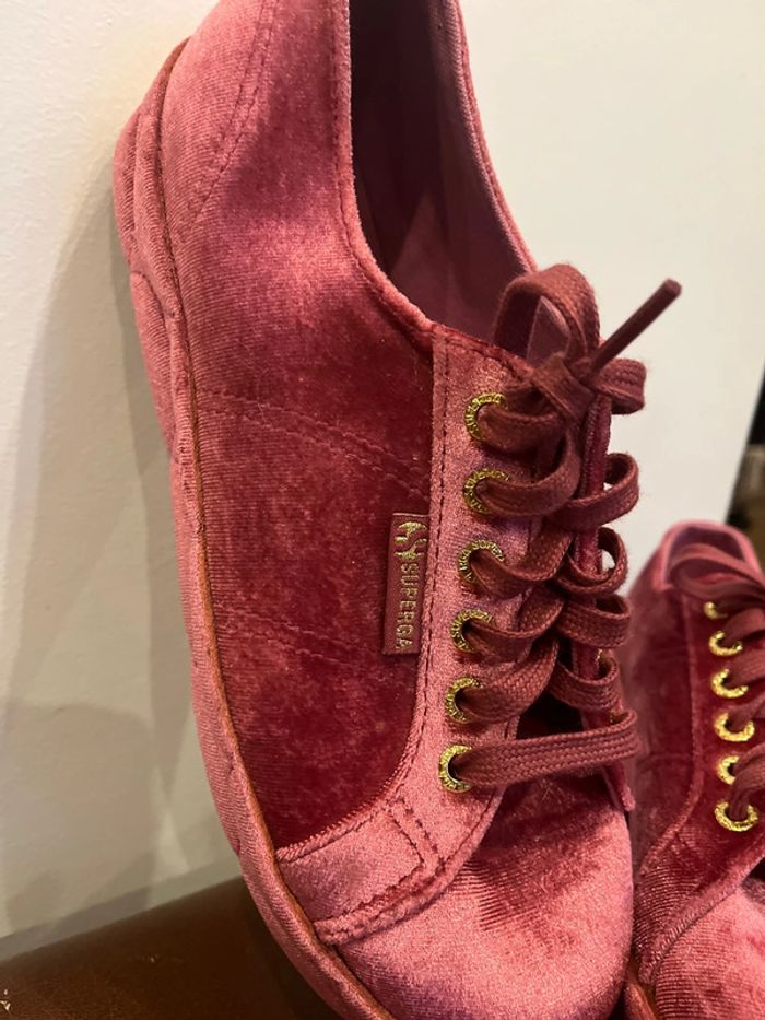 Basket Superga velour compensées - photo numéro 2
