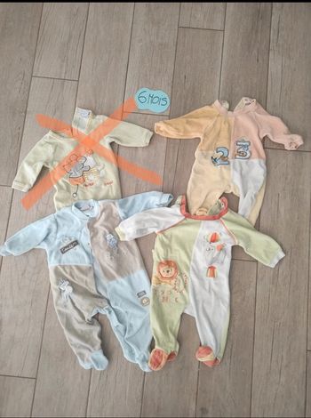 Lot de 3 pyjamas velours mixte 6 mois