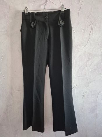 Pantalon taille haute vintage pattes boutonnées
