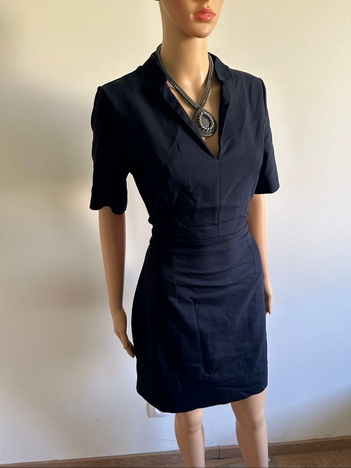 Robe bleue marine à manches courtes Morgan taille 40 excellent état - photo numéro 2