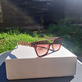 Lunettes de soleil style luxe marron dégradé