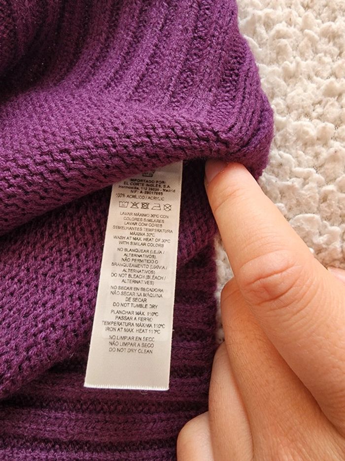 Pull violet col roulé T.XS/34 - photo numéro 4