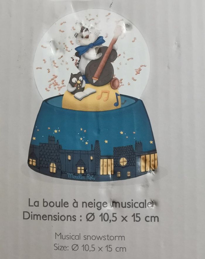 Boule à neige musicale 🎶, collection les moustaches, Moulin Roty - photo numéro 2