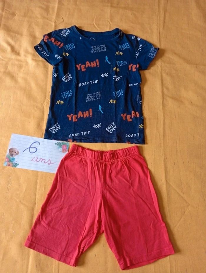 Lot ou pyjama été 6 ans garçon short et tee shirt Printemps été coloré - photo numéro 2
