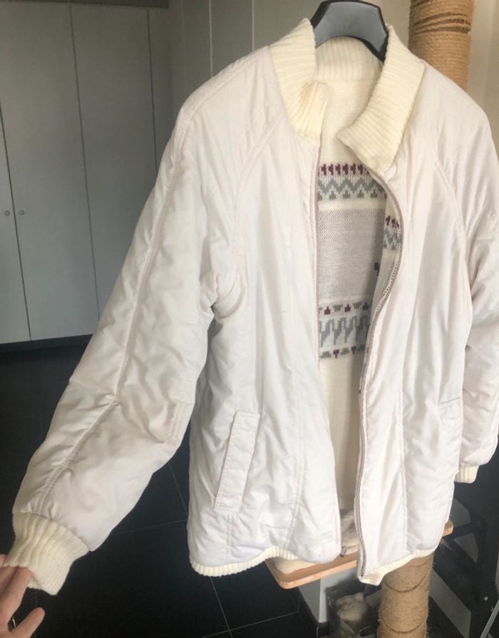 Veste réversible laine avec motifs rennes vintage taille 46 bon état. - photo numéro 10