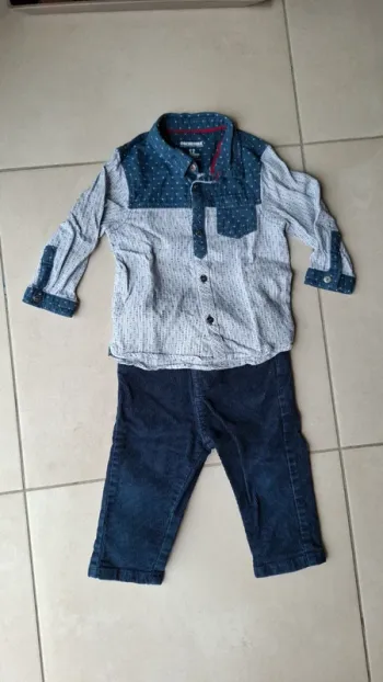 Ensemble pantalon/chemise 12 mois
