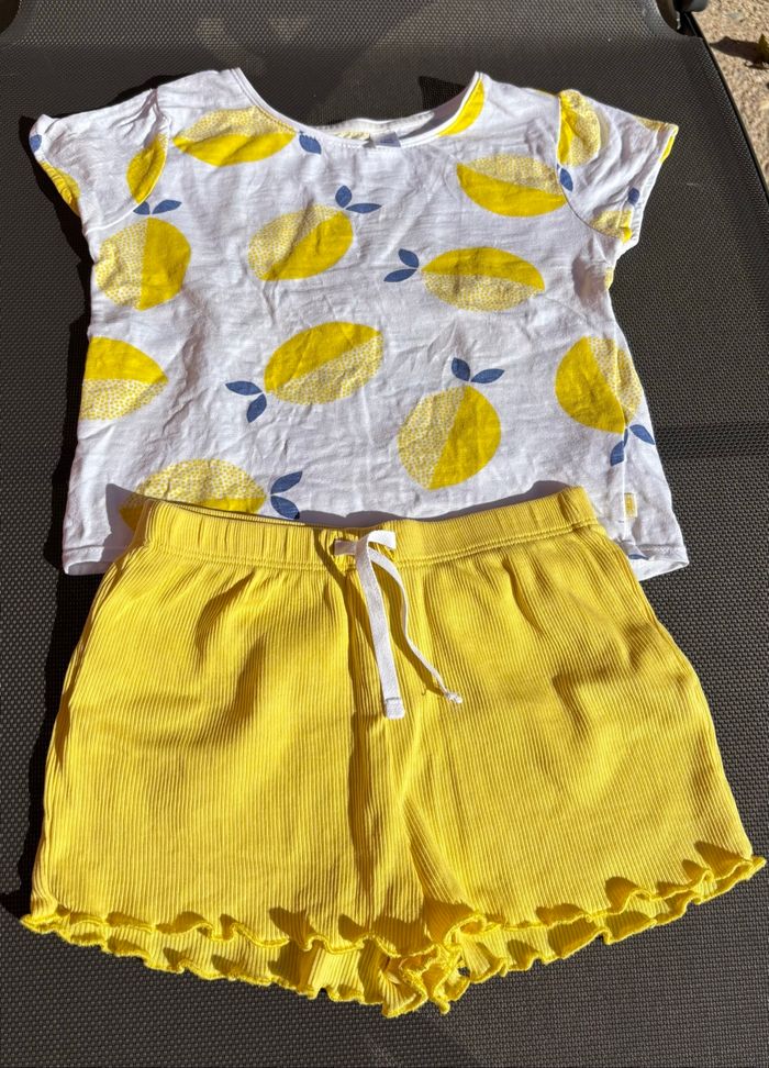 Pyjama été citrons  2 pièces 2 ans fille  Okaïdi