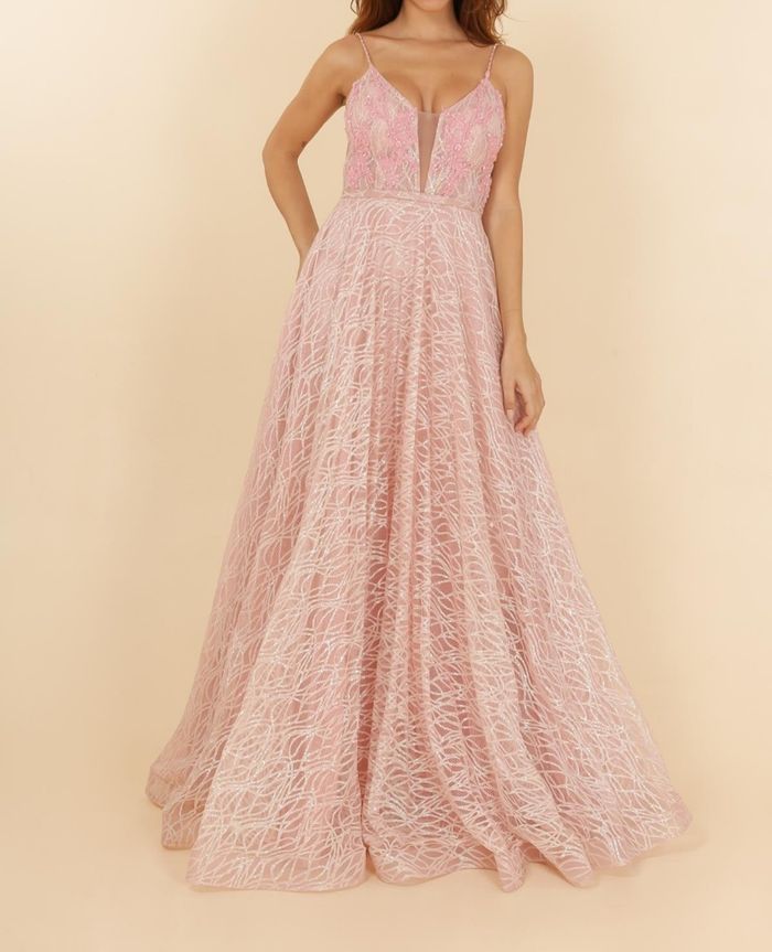Robe de soirée rose clair pailleté taille 36 - photo numéro 6