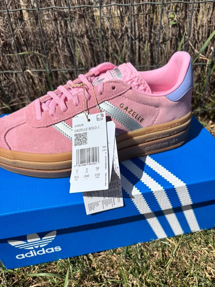 Baskets Basses Femme Adidas Gazelle Bold Rose -Taille 38 - photo numéro 9