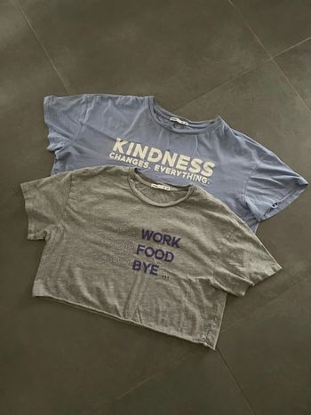 Lot 2 tee shirt crop top vêtement fille femme taille M 38