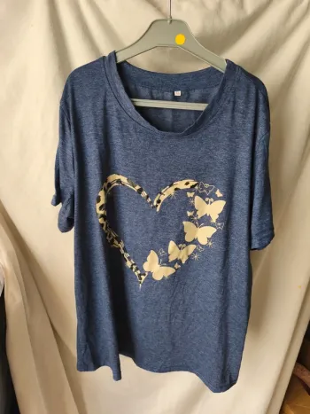 T-shirt bleu cœur - taille XL
