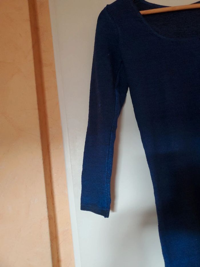 Mini robe bleu paillettes - photo numéro 4