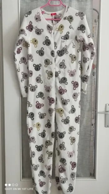 Combinaison blanche motif koala tissaïa