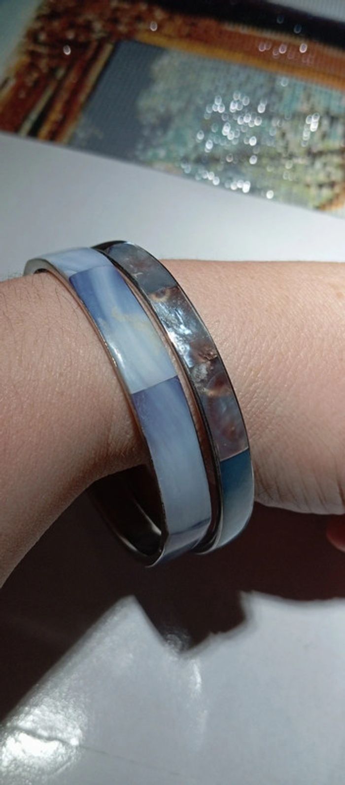 2 bracelets de nacre