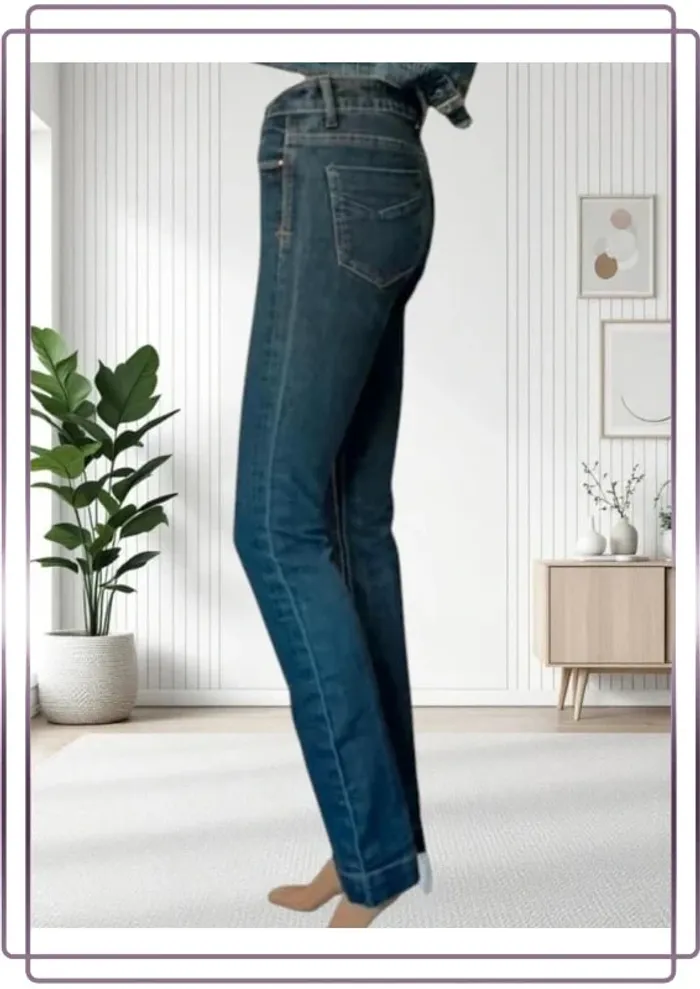 Jean Teddy Smith ,coupe slim fit ,taille haute ,extensible - photo numéro 3