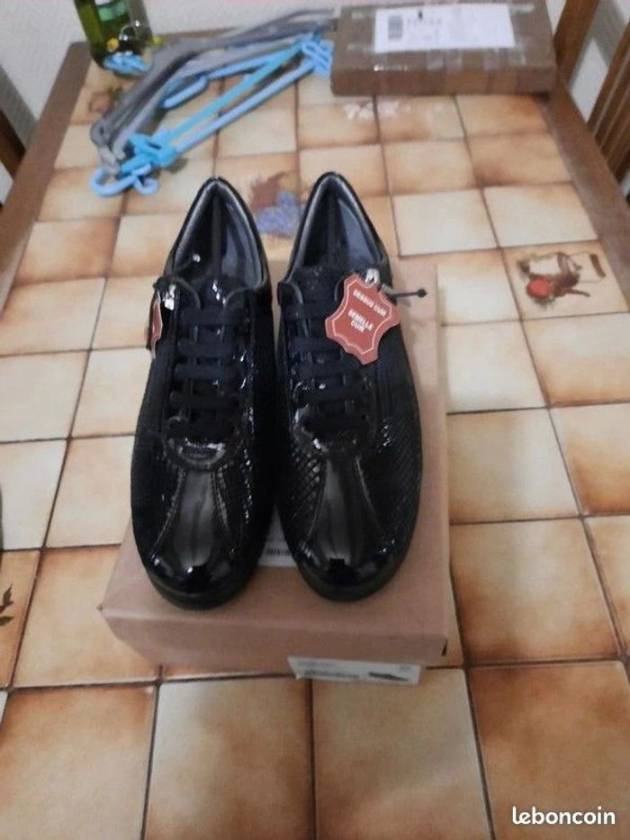 Derbies cuir à lacets et zip côté - noir - pointure 37 - Pédiconfort - photo numéro 2