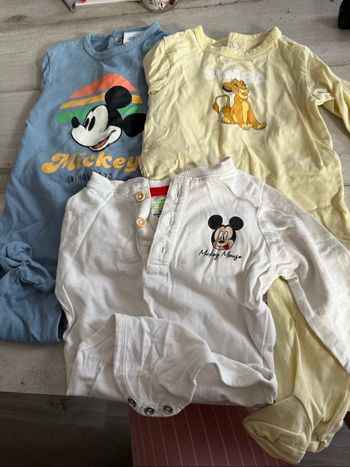 Lot 3 pieces (2 pijamas + 1 bodie) bebe garçon 3 mois disney