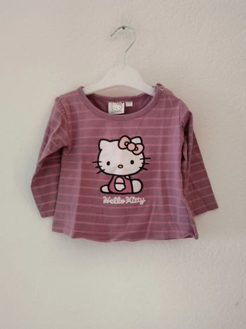 tee shirt rayé hello kitty fille 12 mois