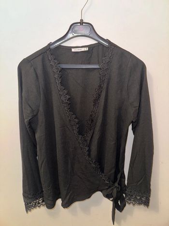 Blouse cache cœur noir kilibbi S/M