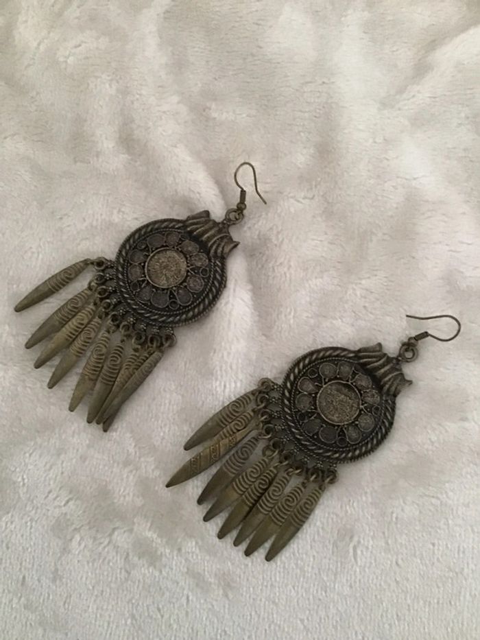 Belles boucles d’oreilles vintage ethniques - photo numéro 3