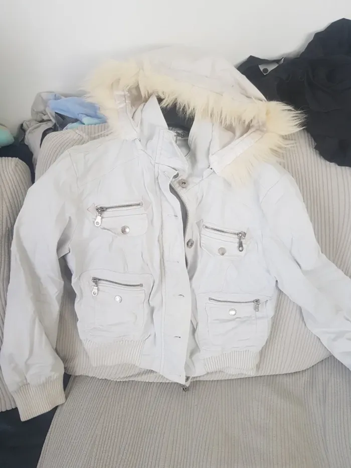 Manteau blanc "Rock You" Femme Taille L - photo numéro 4