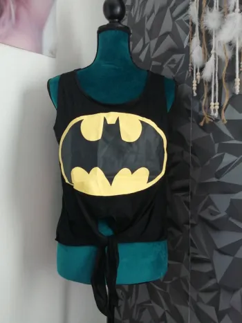 Top noir et jaune à nouer avec logo batman / fancyqube / (L)