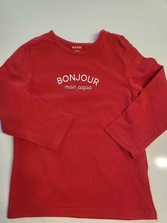 Lot 2 tee-shirts manches longues 18 mois Kiabi - photo numéro 2