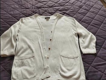 Cardigan long blanc