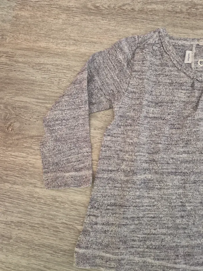 Tee shirt manches longues gris Petit Bateau - photo numéro 2