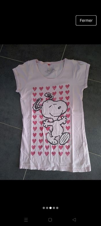 t-shirt Snoopy manche courte  16 ans