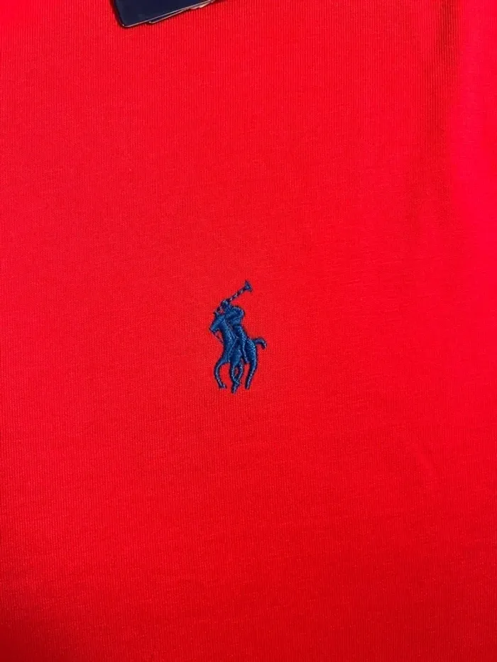 T-shirt Ralph Lauren Crewneck Embroidered Red Navy Poney – Taille L - photo numéro 3