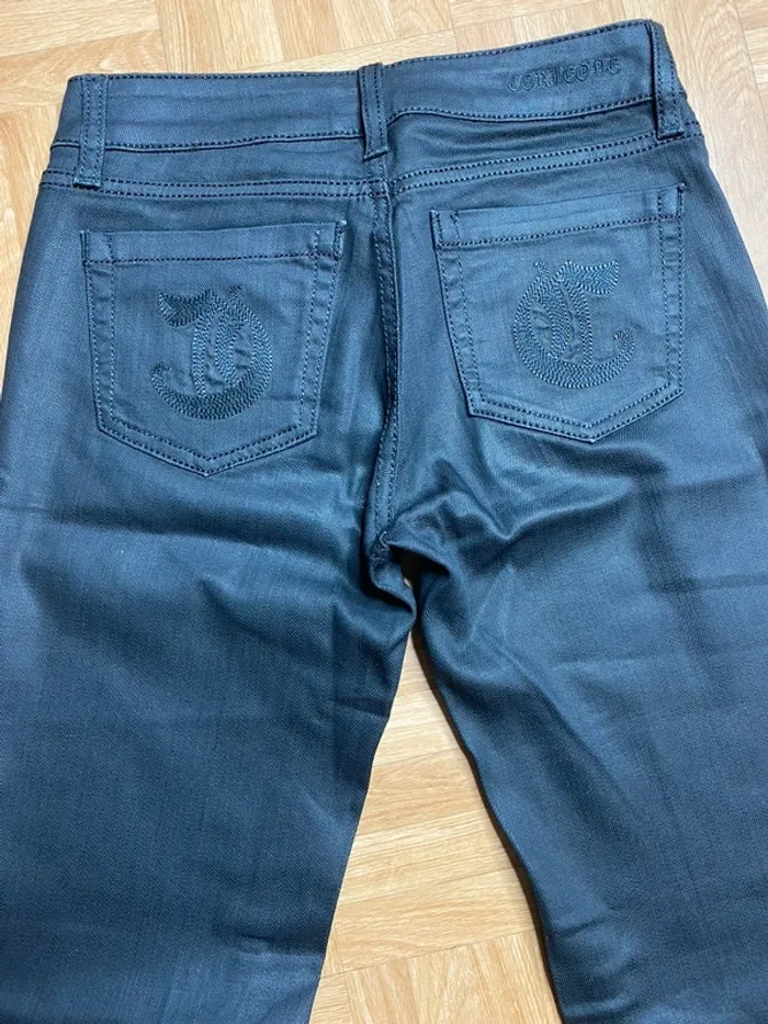 Pantalon jean noir satiné et brodé Corleone (NEUF) - photo numéro 7