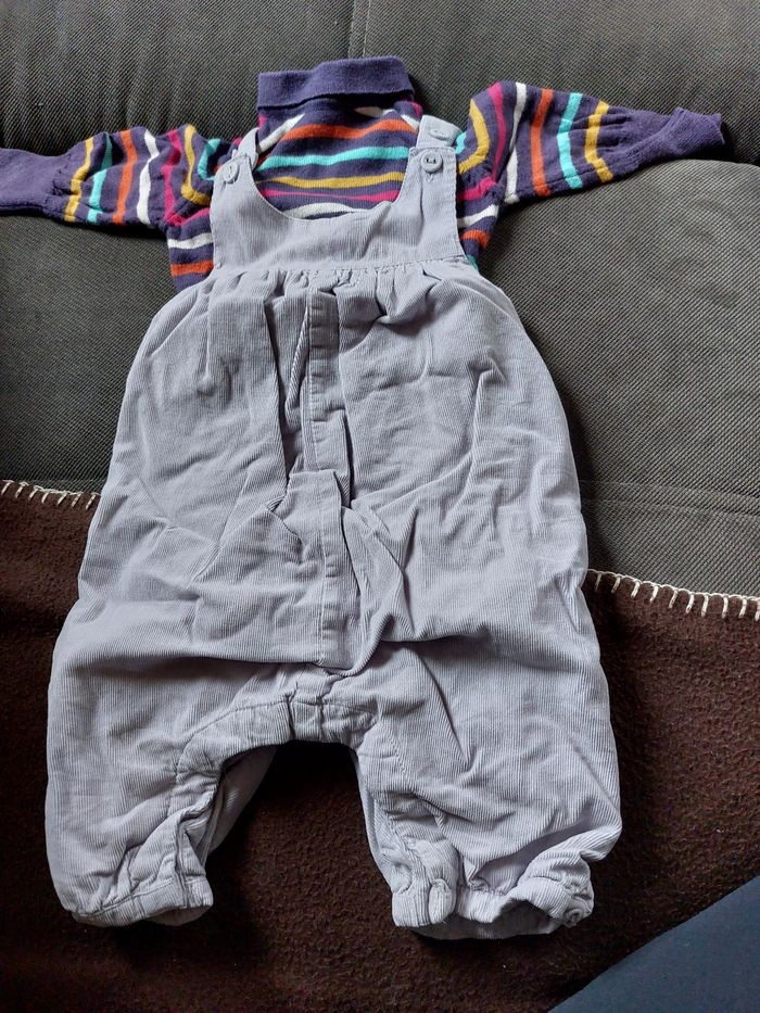 Ensemble salopette et pull 3 mois