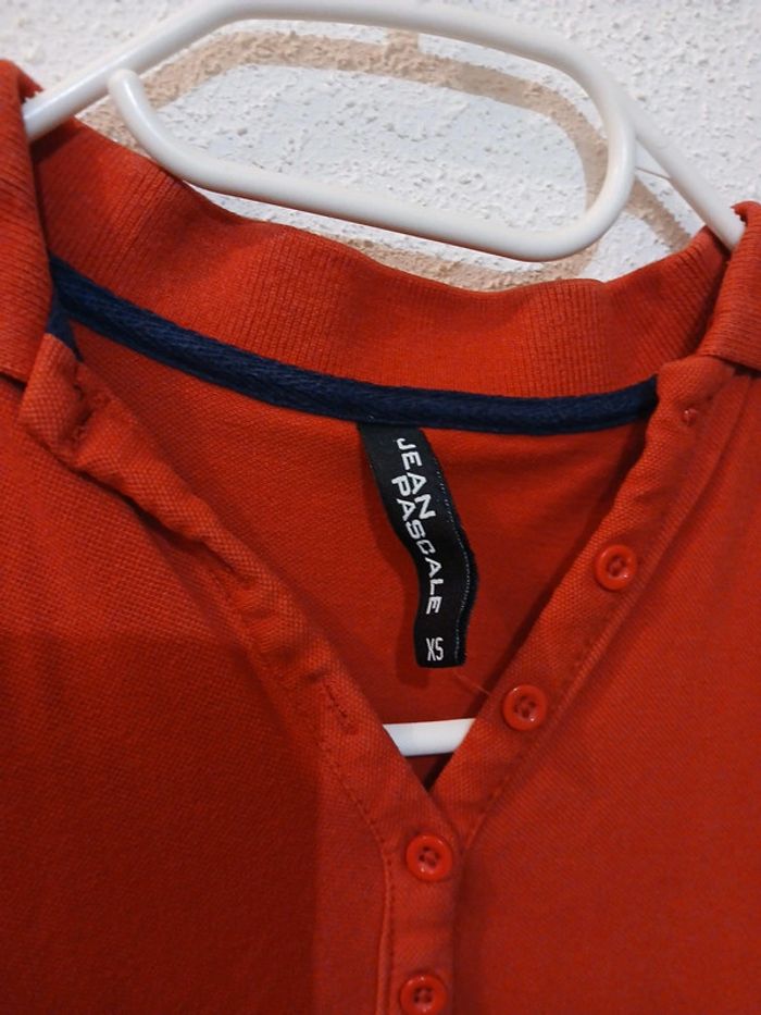 Polo rouge/blanc basic " jean Pascale " taille xs - photo numéro 3