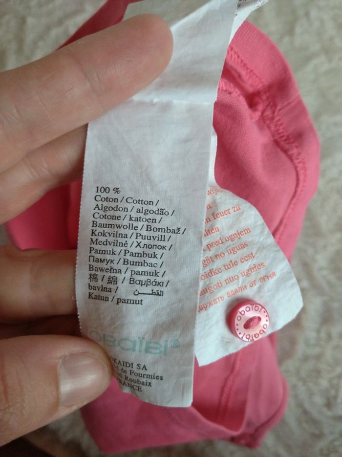 Tee shirt chemise manches courtes Fille 12 mois baleine Love the sea Obaïbi 100% coton - photo numéro 7