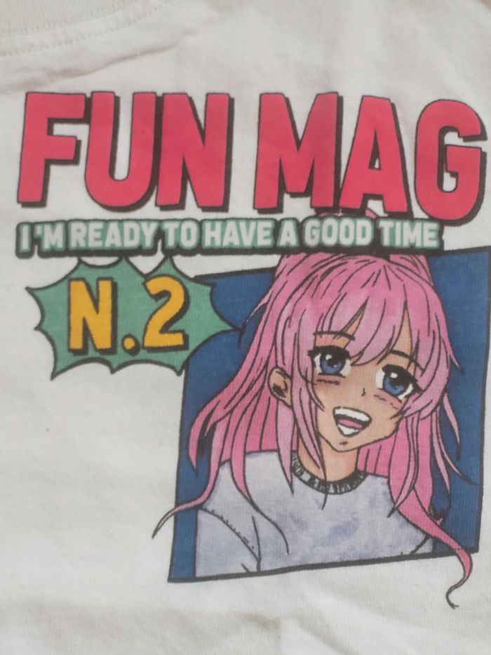 T-shirt col rond manches courtes cartoon manga 6ans Zara - photo numéro 2