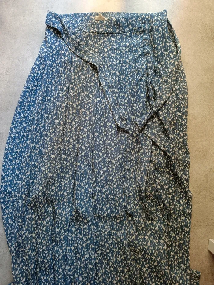 Jupe longue Ycoo T.M bleue à motifs argentés polyester