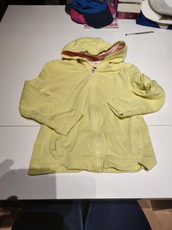 Swedy p jaune fluo et rose fluo get ready capuche rayé motif cœur Kiabi 8 ans