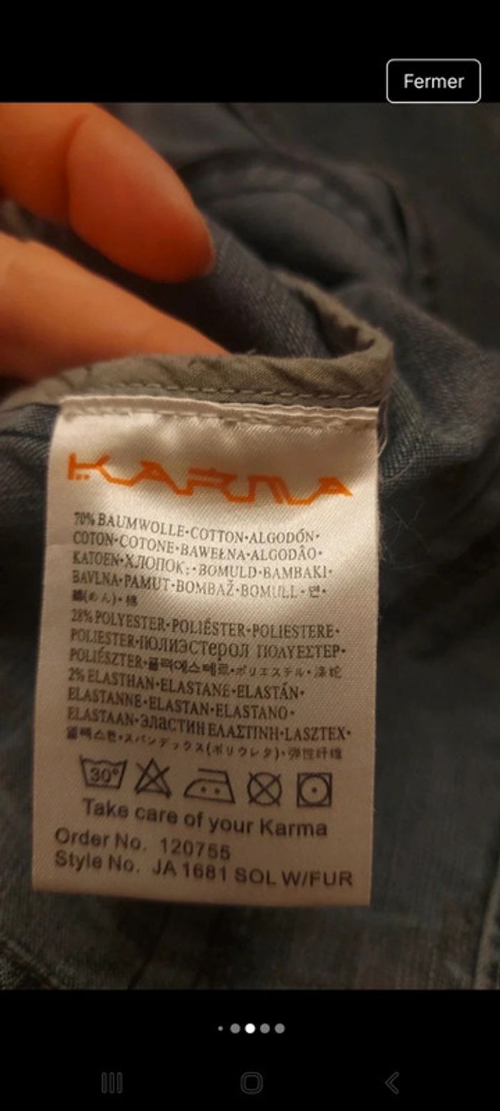 Veste en Jean bleu  Karma taille M - photo numéro 10
