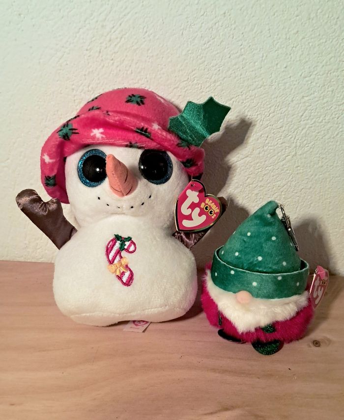 Lot 2 peluches TY Beanie Boos – Édition Noël