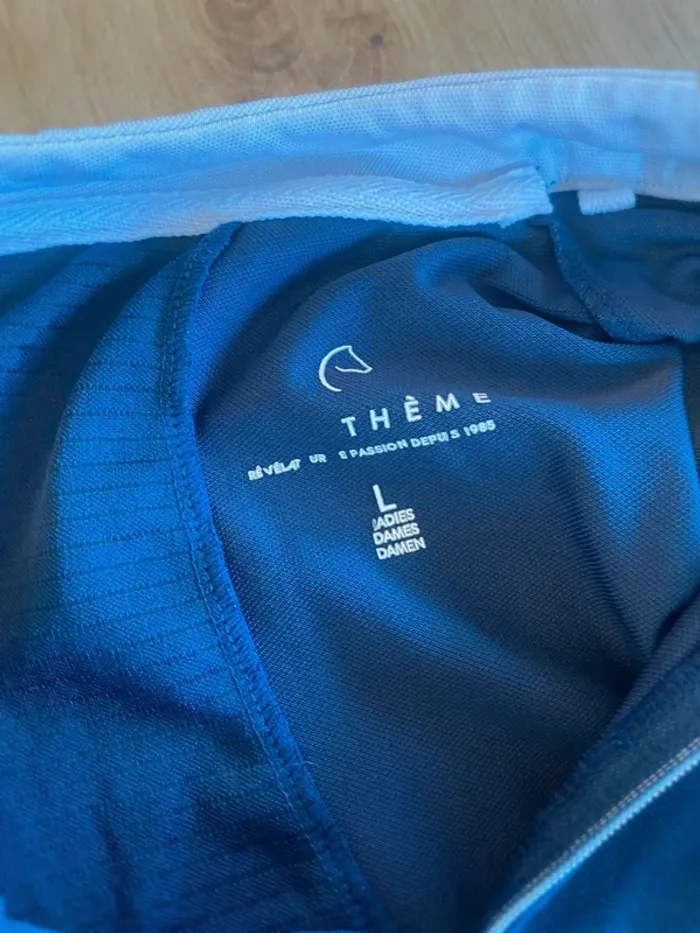 Débardeur Equitheme – Taille L – Bleu Marine avec Col Blanc – Très Bon État - photo numéro 3