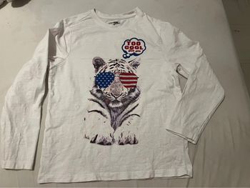 T shirt tigre manche longue