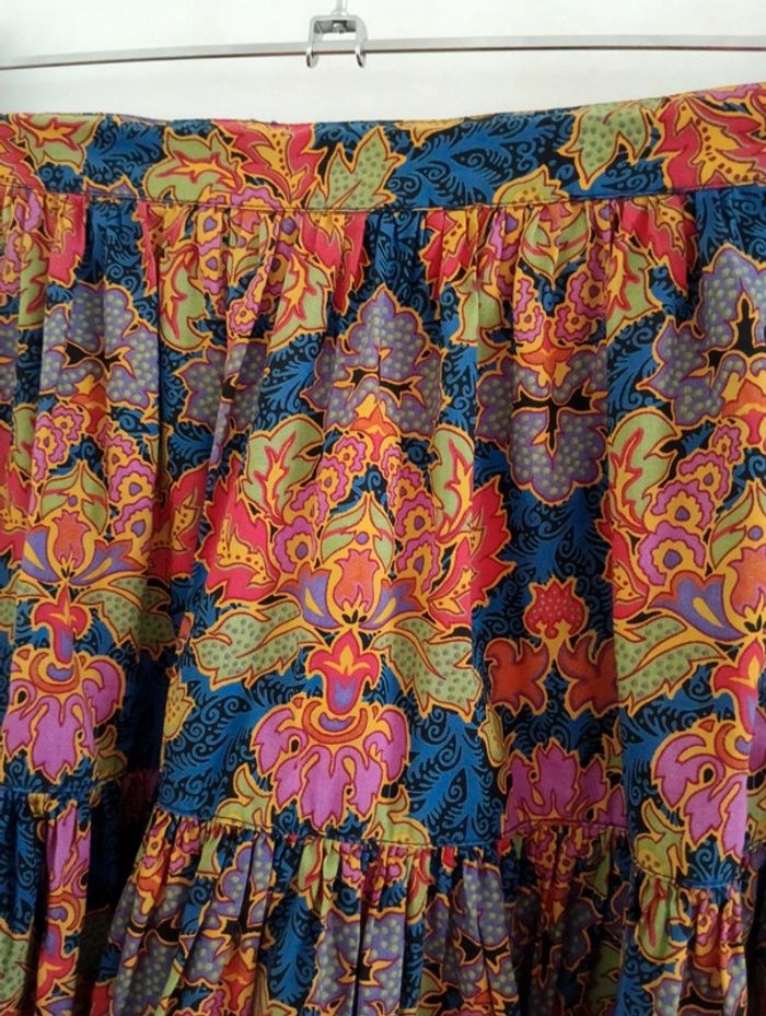 Jupe vintage multicolore en coton - photo numéro 7