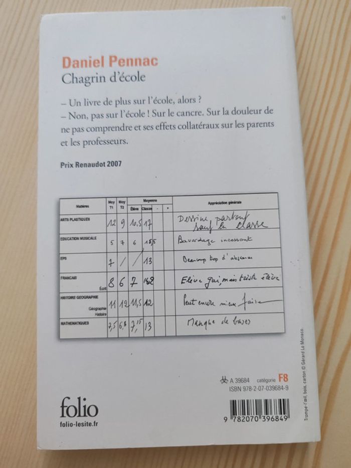 Daniel Pennac 🌸 Chagrin d'école - photo numéro 2