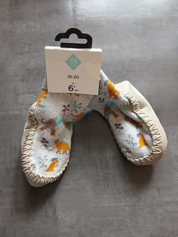 chaussons chaussettes dinosaure antiderapants 19/20