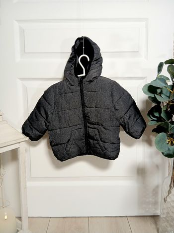 Doudoune garçon TEX Baby – 12 mois – Gris foncé à capuche