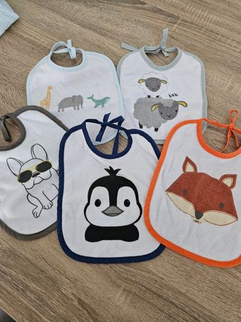 5 bavoirs animaux mixtes