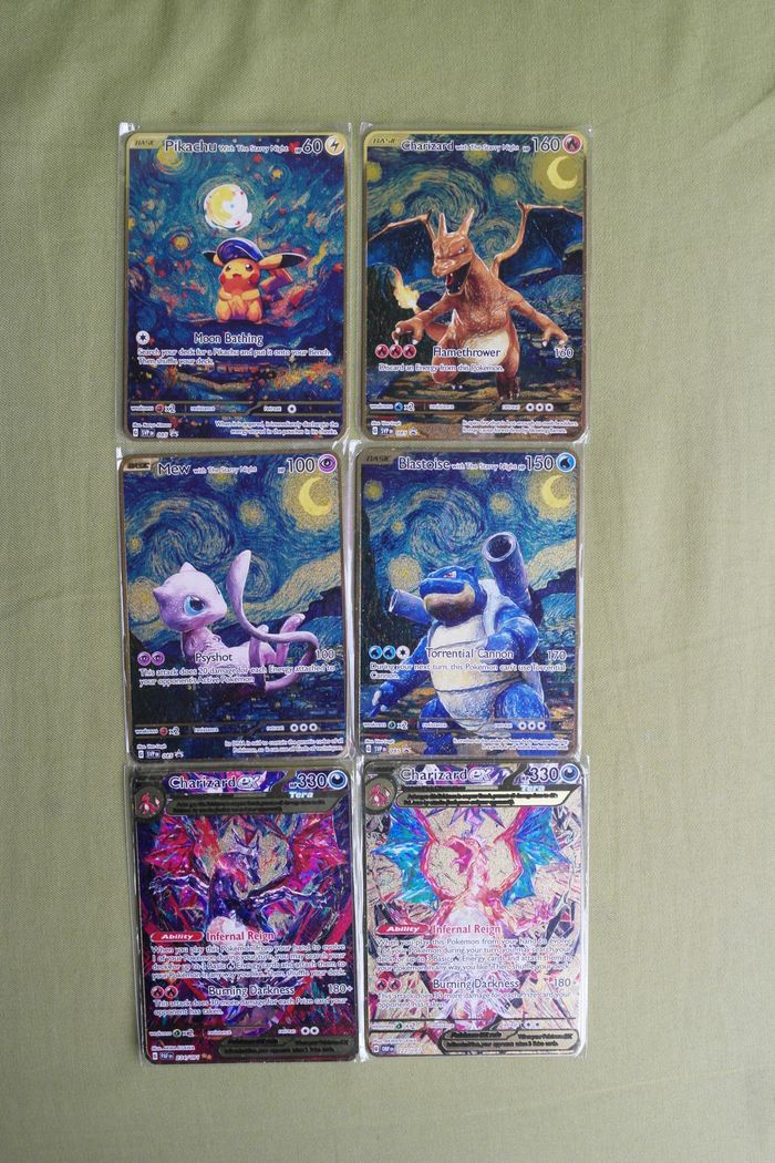 lot de 6 cartes Pokémon metal