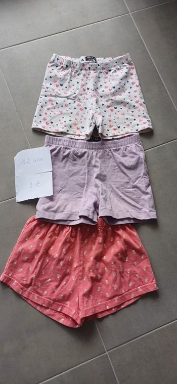 Lot 3 shorts 12 ans