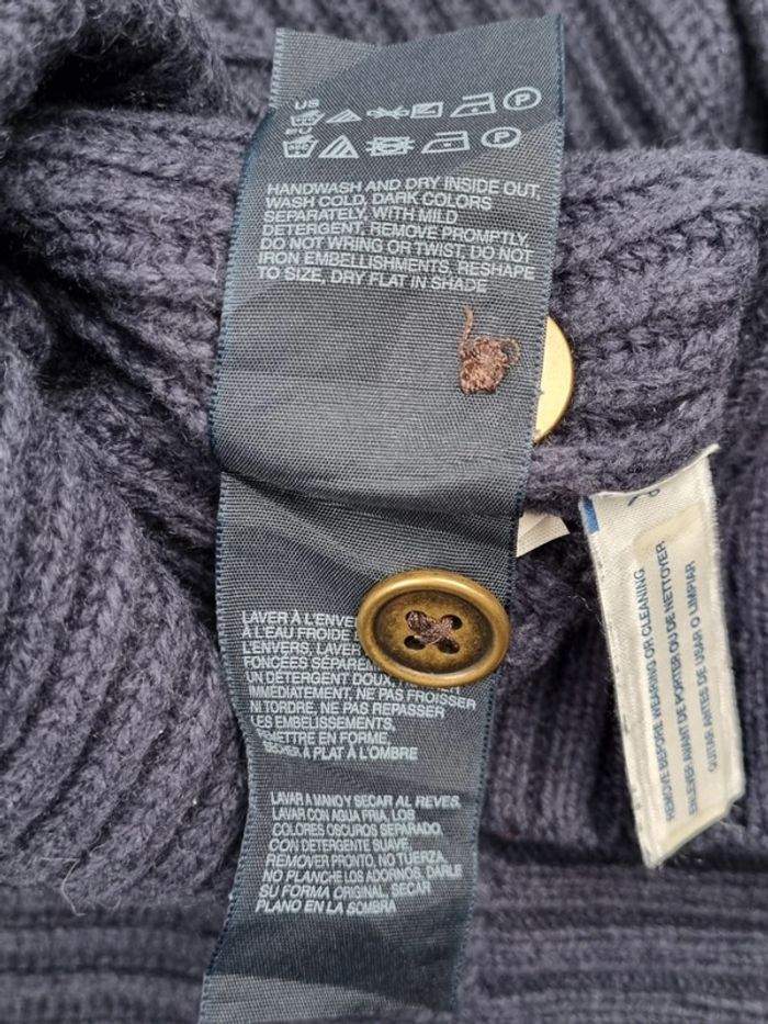 Pull col châle Tommy Hilfiger – Bleu marine – Taille M Hommes (mesures en photos) - photo numéro 8